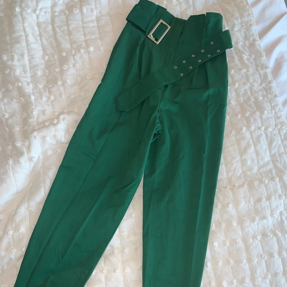 H&M High-Waisted Green Trousers - Picture 2 of 3